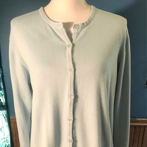 Vintage Baby Blue Long Sleeve Button Front Sweater